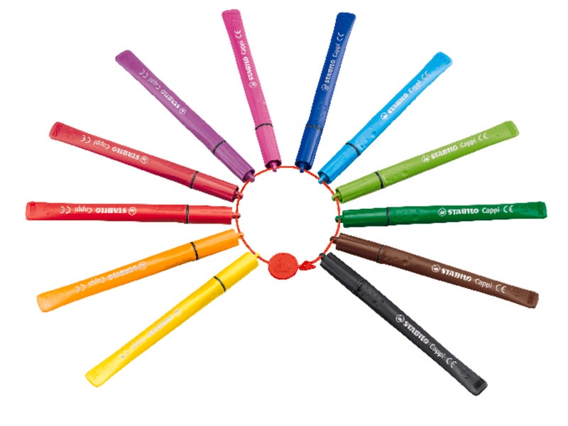 STABILO Fibre-Tip Pen with Cap-Ring - STABILO Cappi - Pack of 18 - Assorted Colours + 2 Cap-Rings - Image 4